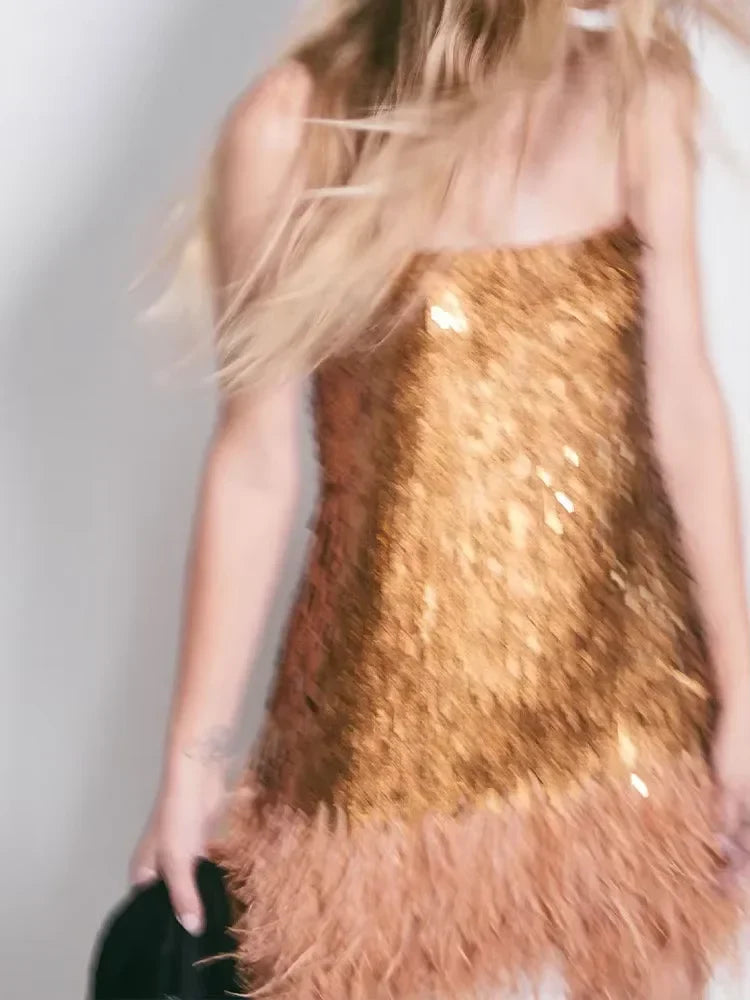 Alma | Bronze Sparkle Dress