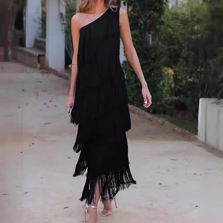 Paulina | Striking Fringe Gown