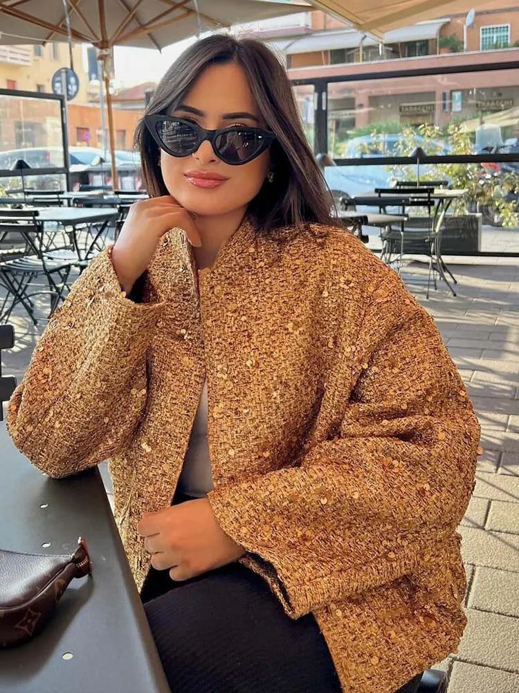 Allison | Golden Sequin Jacket