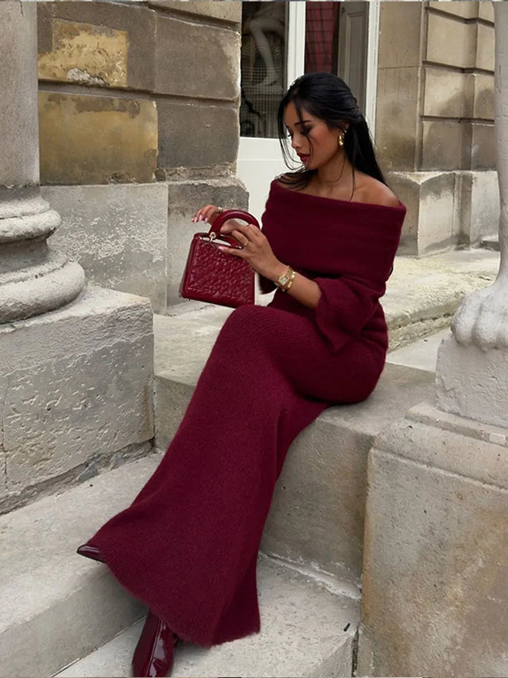 Amelie | Classy Burgundy Dress