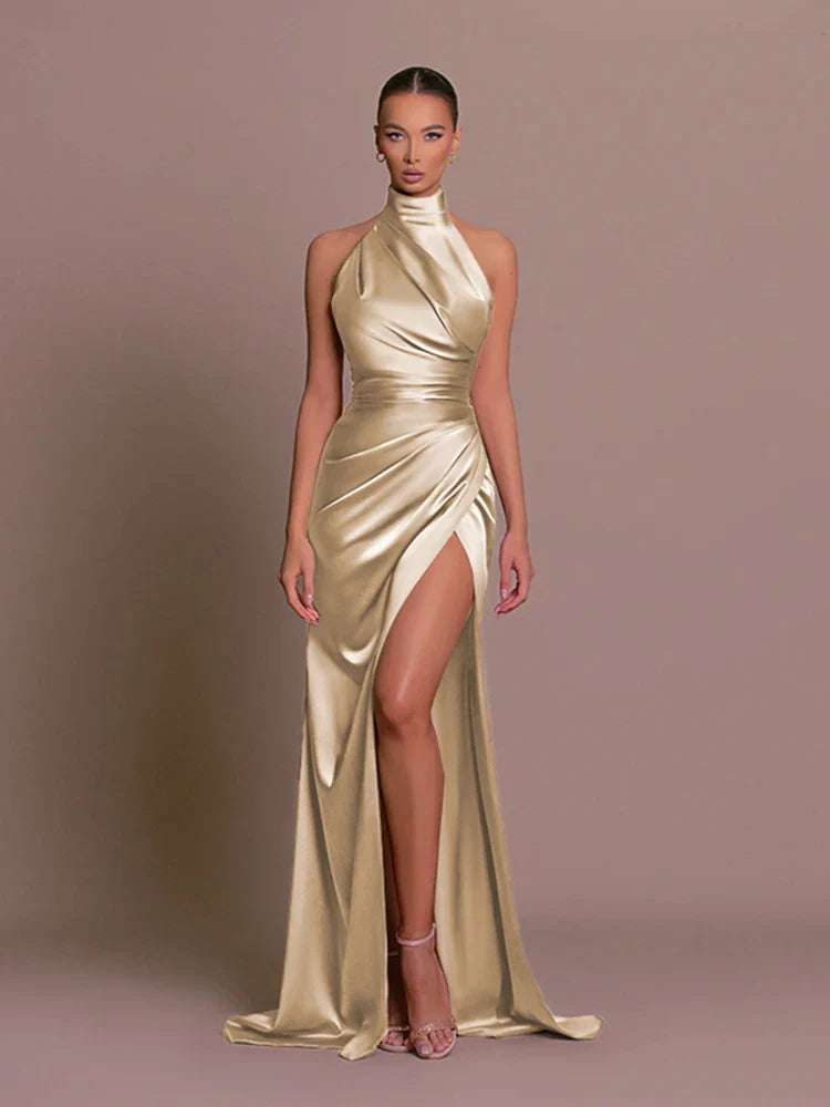 Cleo | Sleek Slit Gown