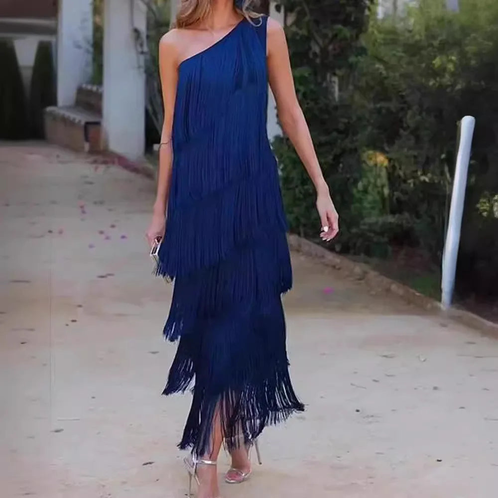 Paulina | Striking Fringe Gown