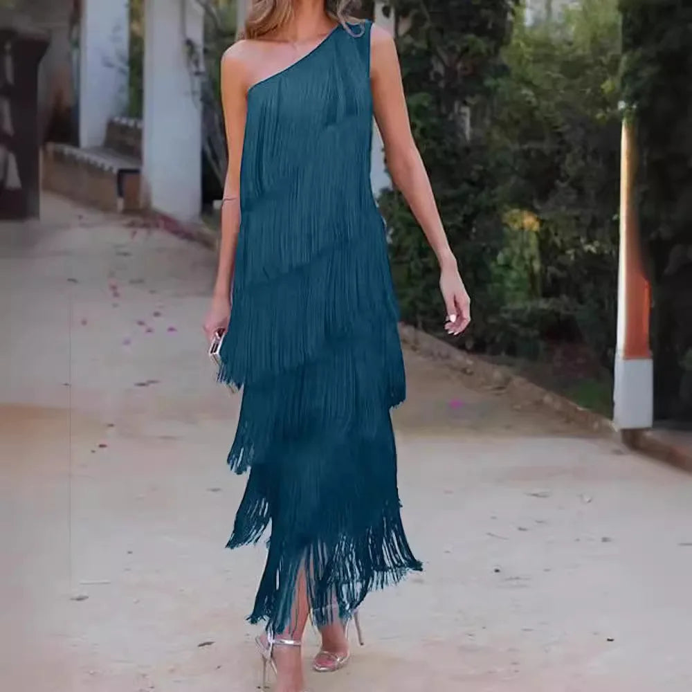 Paulina | Striking Fringe Gown