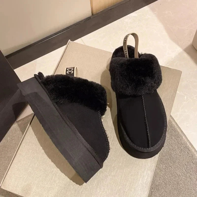 Amanda | Faux Fur Platform Slipper