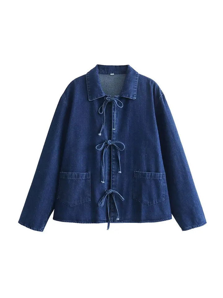 Quinn | Denim Bow Jacket